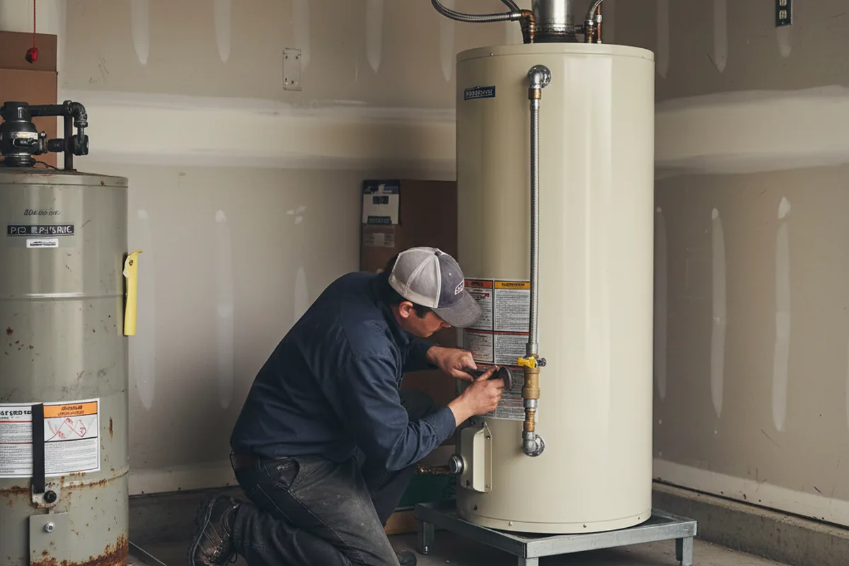 Water heater and shutoff valve replacement in Russell